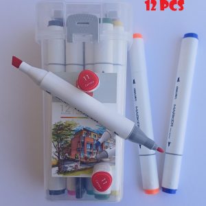 Marker Artiste double Tête Boite de 12 Pcs